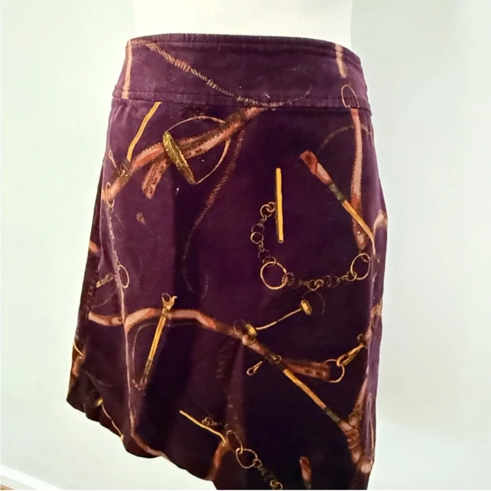 Talbots Women Equestrian Corduroy Skirt 8P Old Money Preppy Horse Ivy League